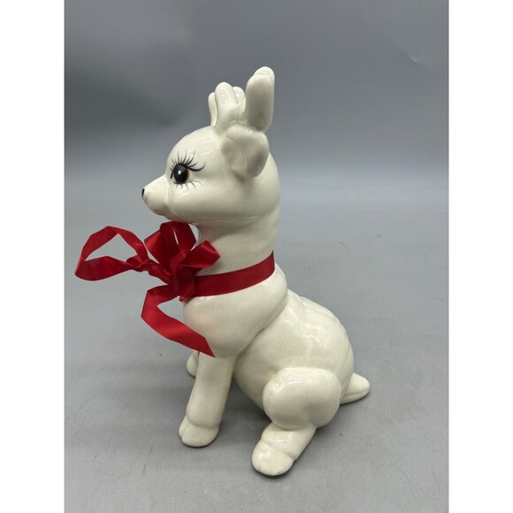 Vintage Christmas Handcrafted ceramic reindeer, reindeer, sitting 10" Tall READ - Picture 5 of 7
